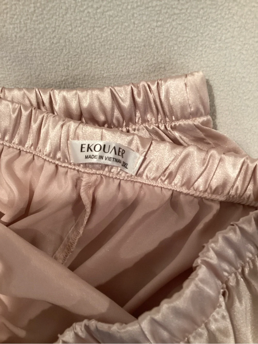 Silky Pink Short Sleeve Pajama Set with Black Piping